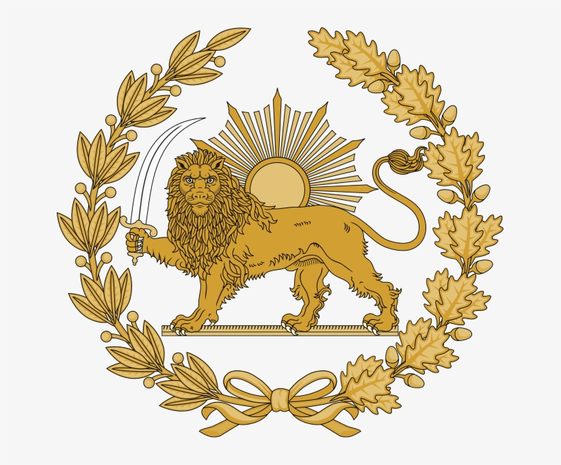 653px-lion And Sun Emblem Of Persia - Persian Lion And Sun, transparent png download