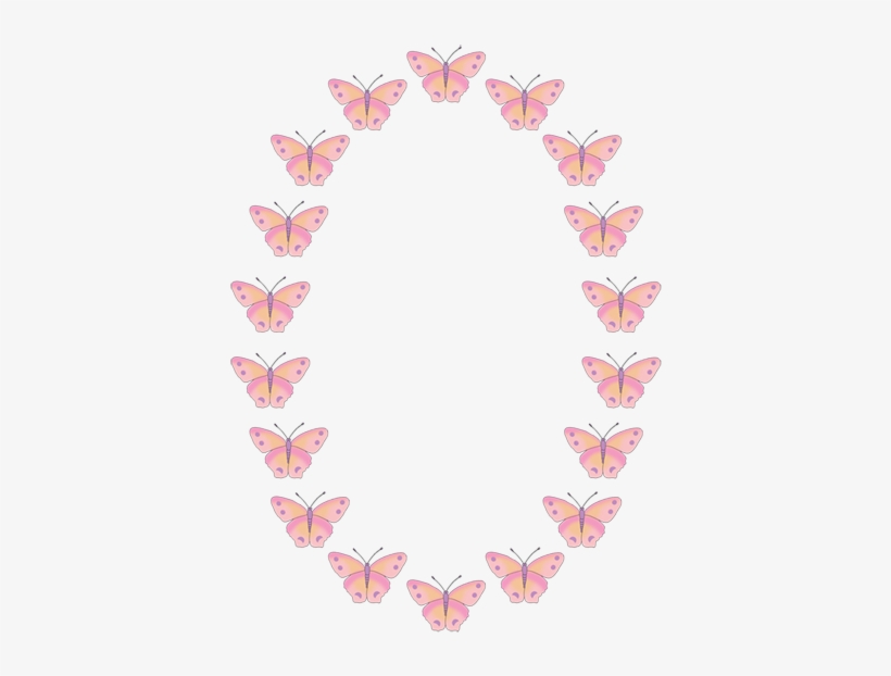 Butterfly Border Clipart - Pink Butterfly Frame Png, transparent png download