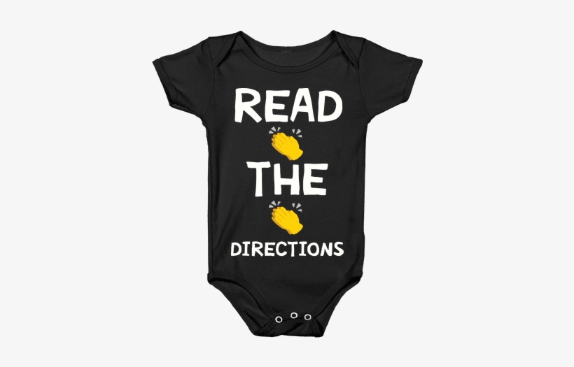 Read The Directions Clap Emoji Baby Onesy - Anime Baby Shirts, transparent png download