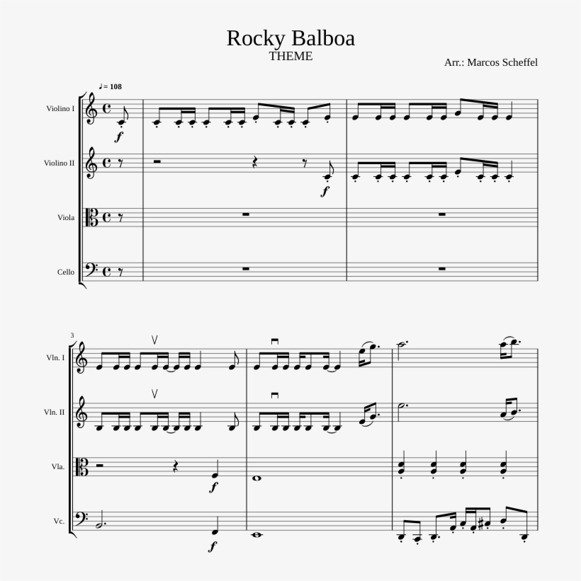 Rocky Balboa Theme Sheet Music Composed By Arr - Music, transparent png download