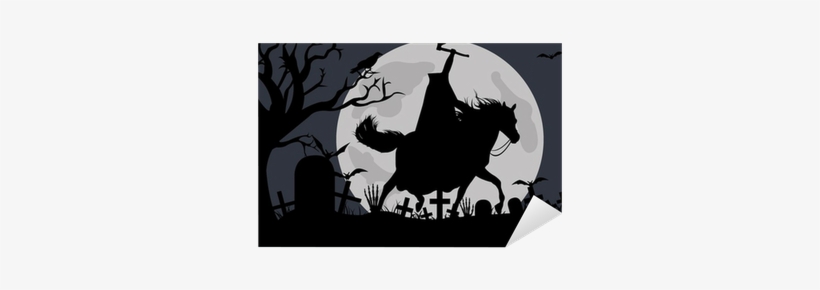 Illustration Of A Headless Horseman With Moon In Background - Headless Horseman, transparent png download