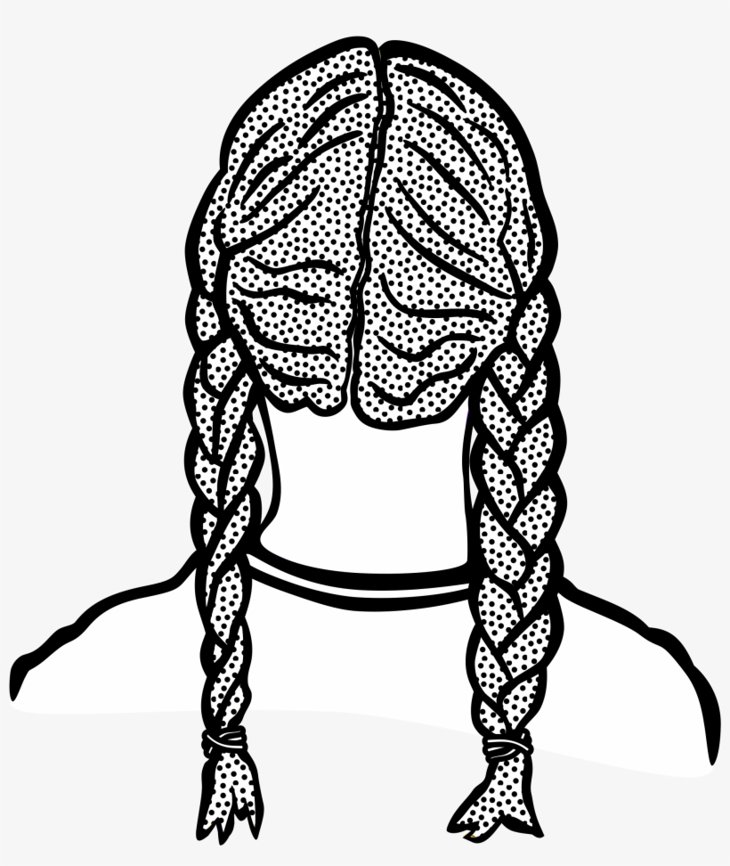 Jpg Black And White Stock Braid Big Free On - Braid Clipart Black And White, transparent png download