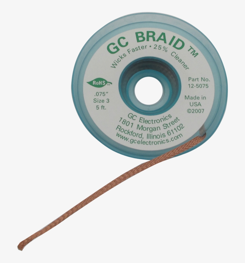 Gc Braid, Multiple Sizes - Solder Wick, 0.075 Diameter, transparent png download