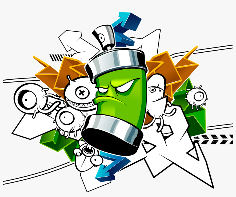Clipart Resolution 1352*1096 - Spray Paint Can Graffiti, transparent png download