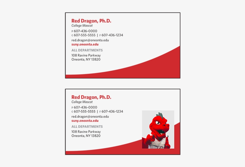 Front Of Suny Oneonta Business Card - Suny Oneonta, transparent png download