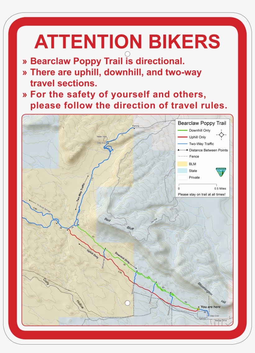 Bearclawpoppy Directional - Bike Trail Bearclaw Poppy, transparent png download