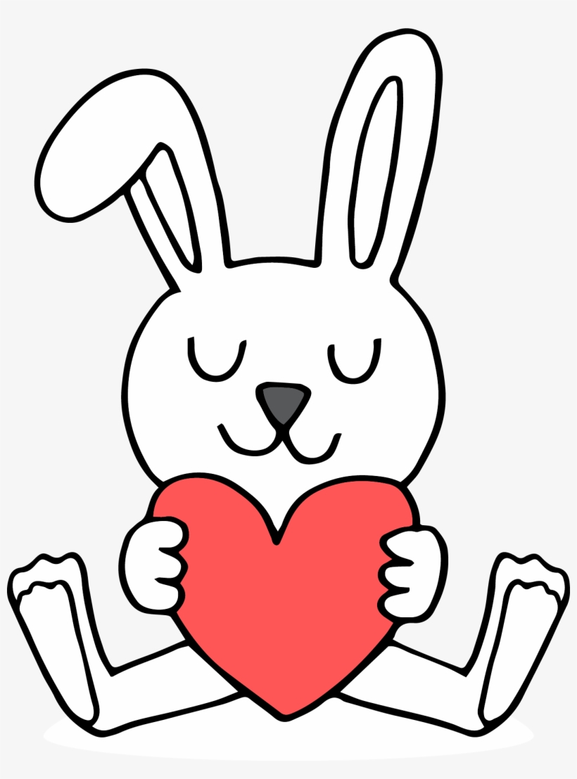 Bunny Holding Heart Png Picture - Bunny Holding A Heart, transparent png download