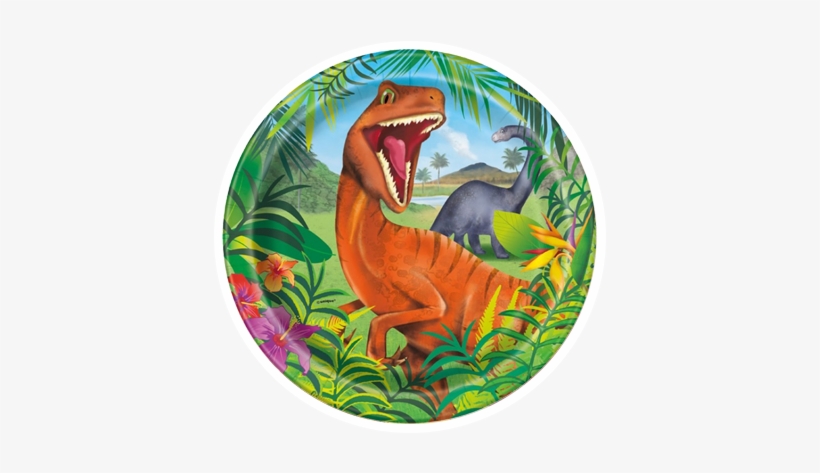 Dino Blast - 8 Jurassic Dinosaur Party Large Paper Dinner Plates, transparent png download