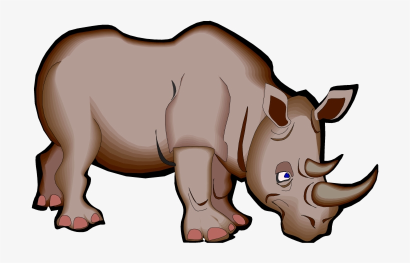 Freeuse Rhino Clipart - Cartoon Picture Of Rhino, transparent png download