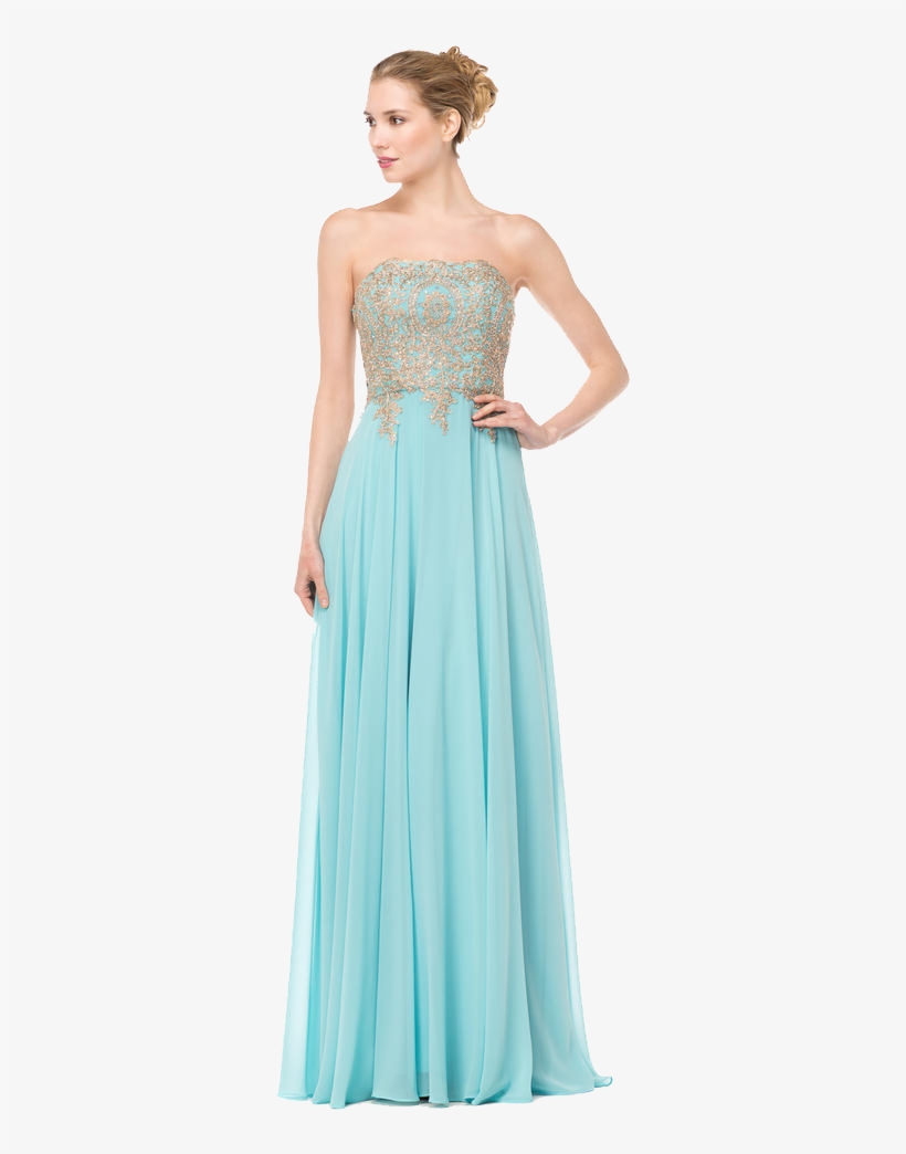 Halter Teal Top Prom Dress, transparent png download