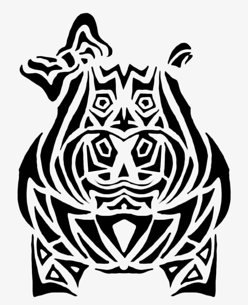 This Is Dianne, Jack's Girlfriend, In Hand Drawn Tribal - Tribal Hippos Line Art, transparent png download