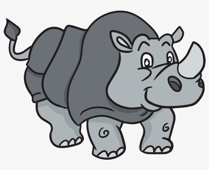 Rhino Clipart Christmas - Clip Art Rhino, transparent png download