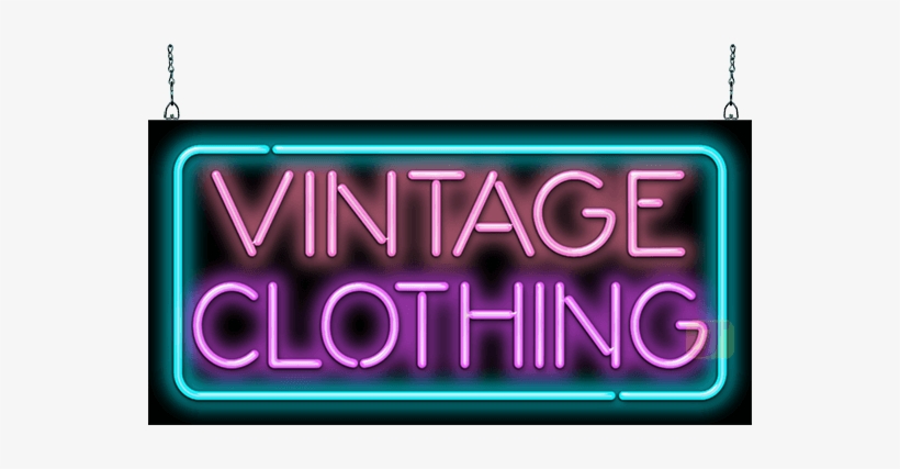 Vintage Clothing With Border Neon Sign - Neon Sign, transparent png download