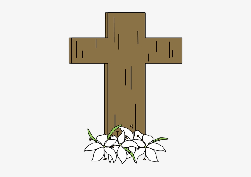 Easter Cross And Lilies - Easter Cross Transparent, transparent png download