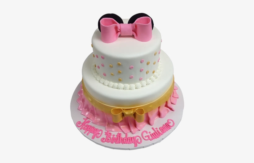 Tiered Minnie Mouse Bow Cake - Birthday Cake Disney Transparent, transparent png download