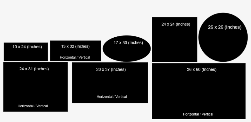 24x24"square 30x17"oval 26x26"circle 31x24" And 37x20" - Light, transparent png download
