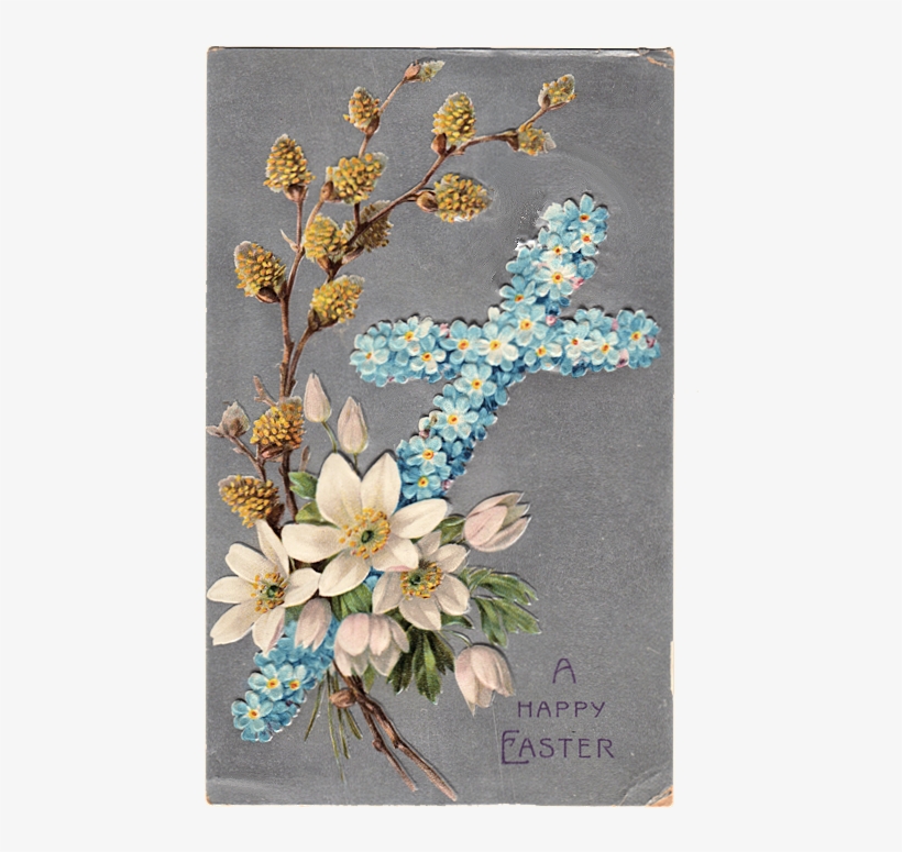 Vintage Clip Art - Vintage Easter Postcards Cross, transparent png download