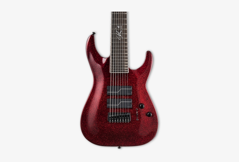 Esp Ltd Sc-608 Stephen Carpenter Baritone Red Sparkle - Jackson Dinky Dkxt Black, transparent png download