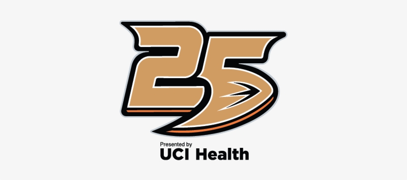 Anaheim Ducks Presented By Uci Health - Anaheim Ducks 25th Anniversary Logo, transparent png download