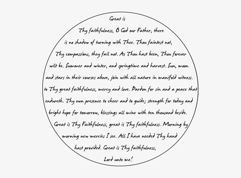 Btfcgreat Is Thy Faithfulness 531×525 Pixels - Circle, transparent png download