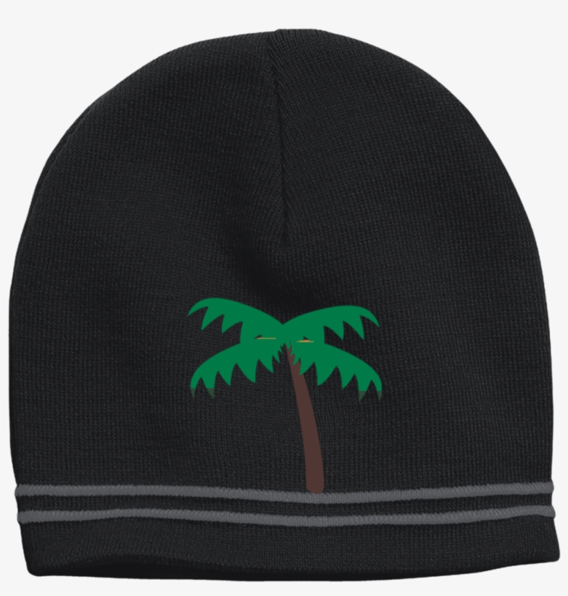 Palm Tree Emoji Stc20 Sport-tek Colorblock Beanie - Beanie, transparent png download