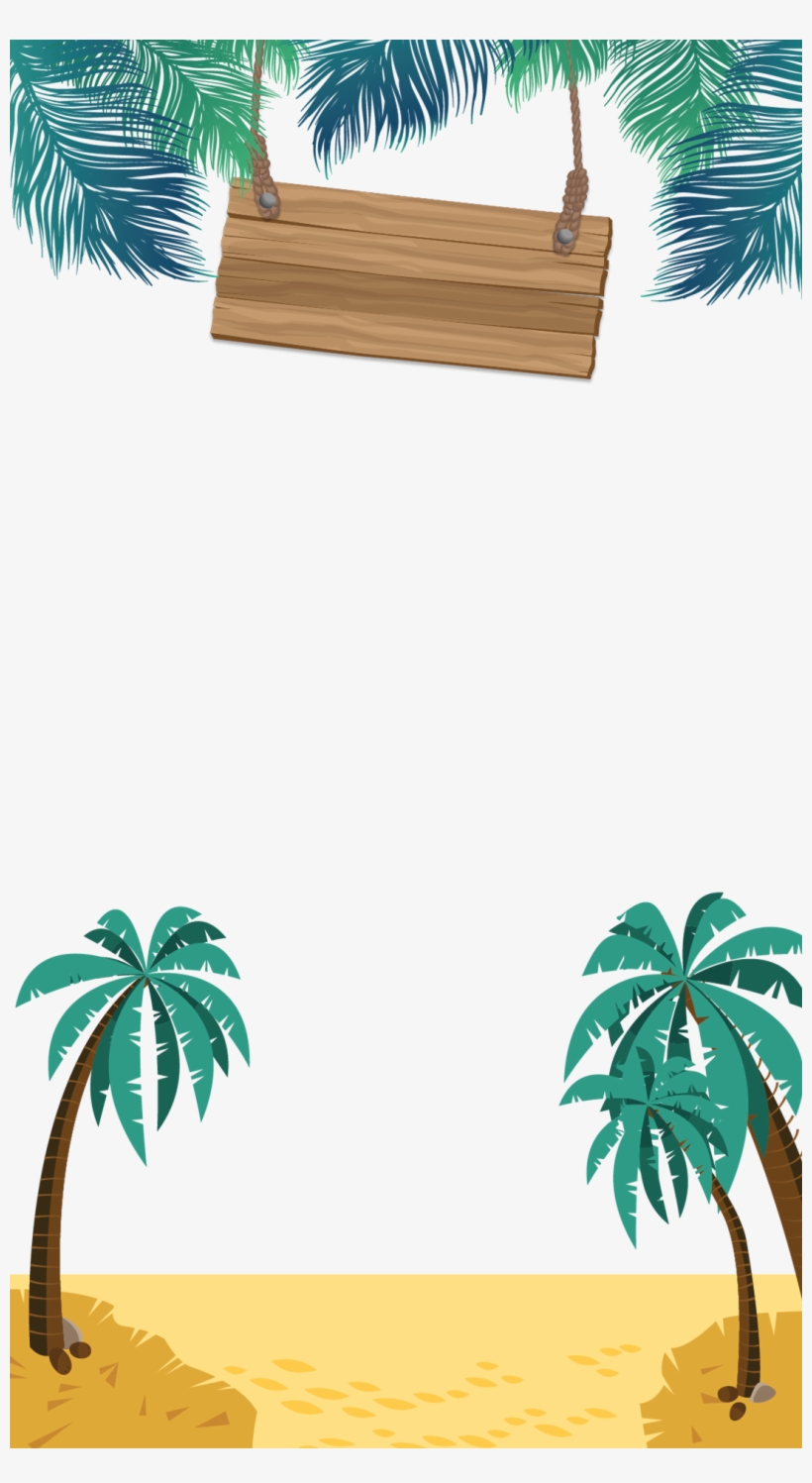 Beach Vacation - Palm Tree Snapchat Filter, transparent png download