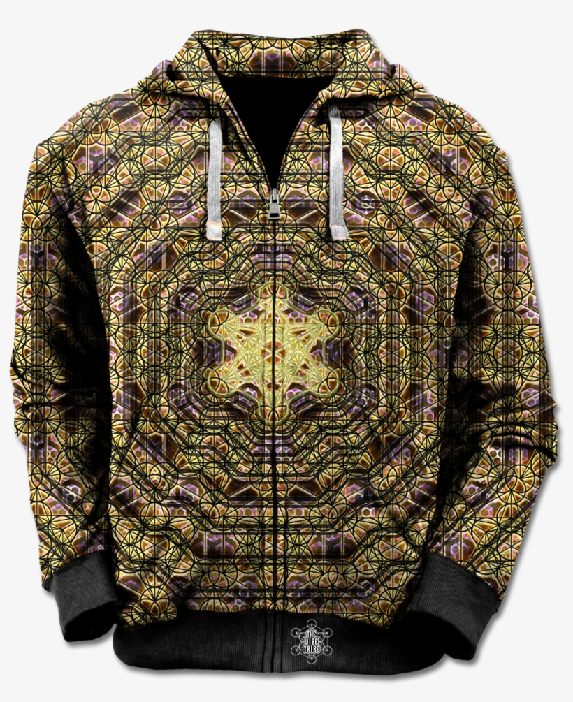 Gold Metatron's Cube - Hoodie, transparent png download