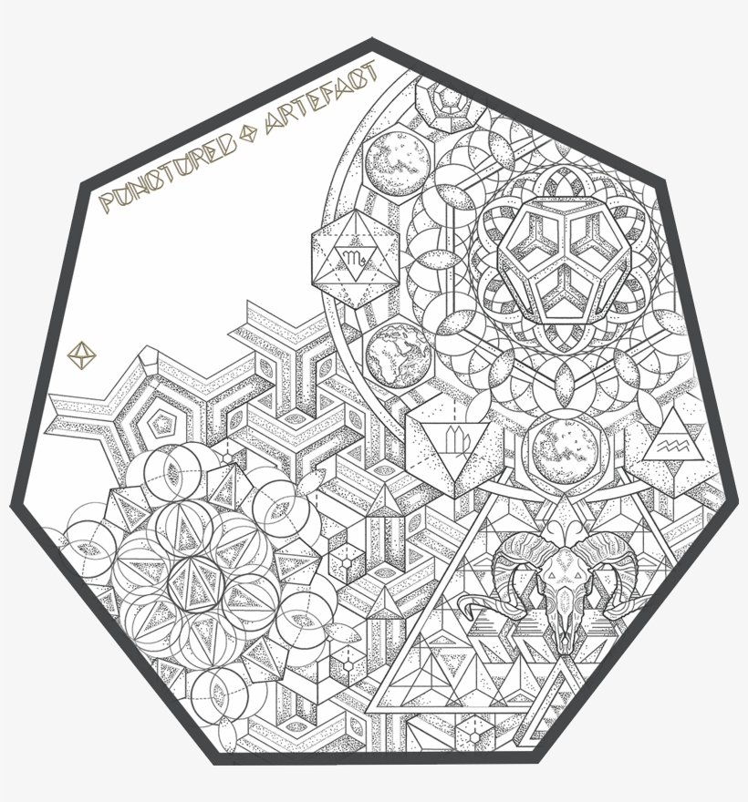 It Also Includes A Variation Of The Metatron's Cube, - Art, transparent png download