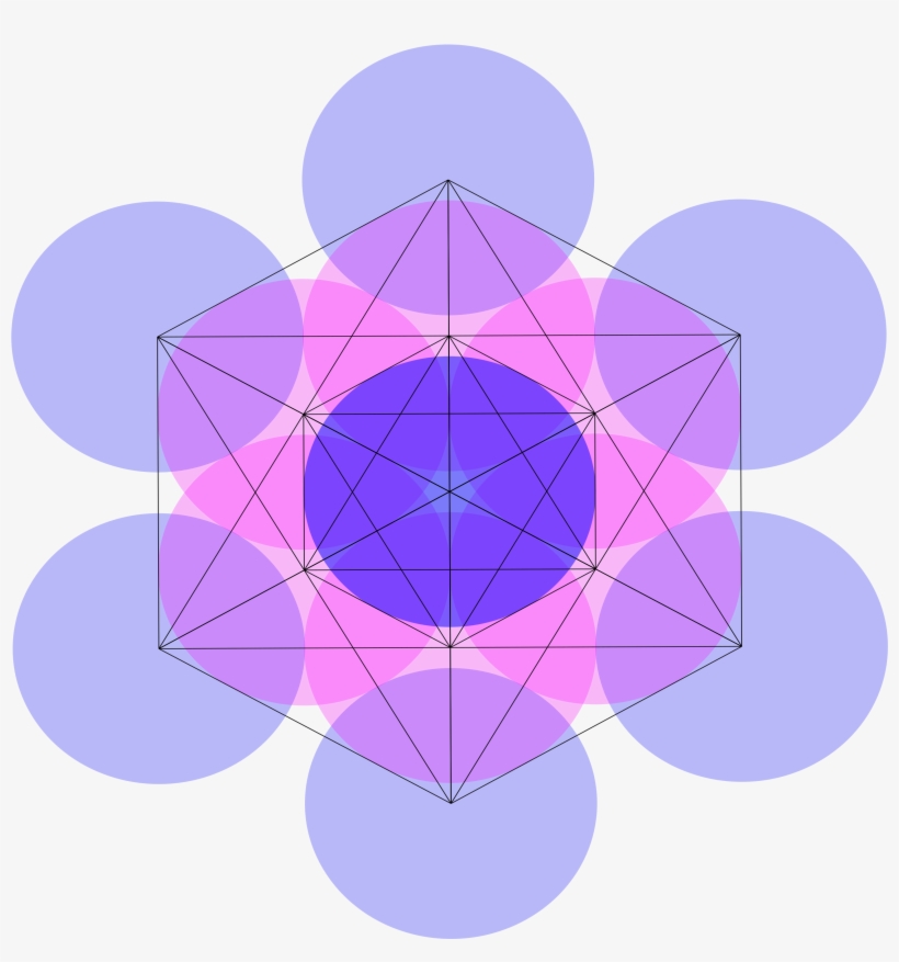 Metatron Cube Overlapping Circles2 - Circle, transparent png download