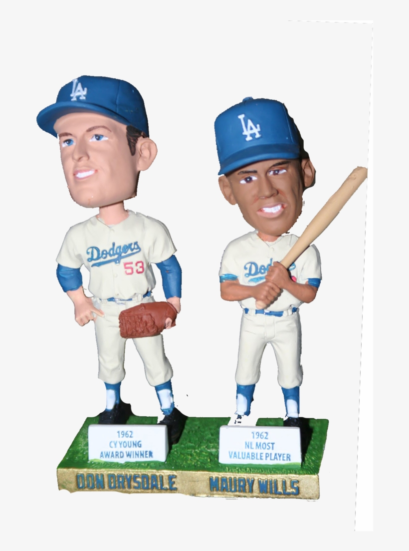 Don Drysdale & Maury Wills La Dodgers Dual Bobble Los - Los Angeles Dodgers, transparent png download