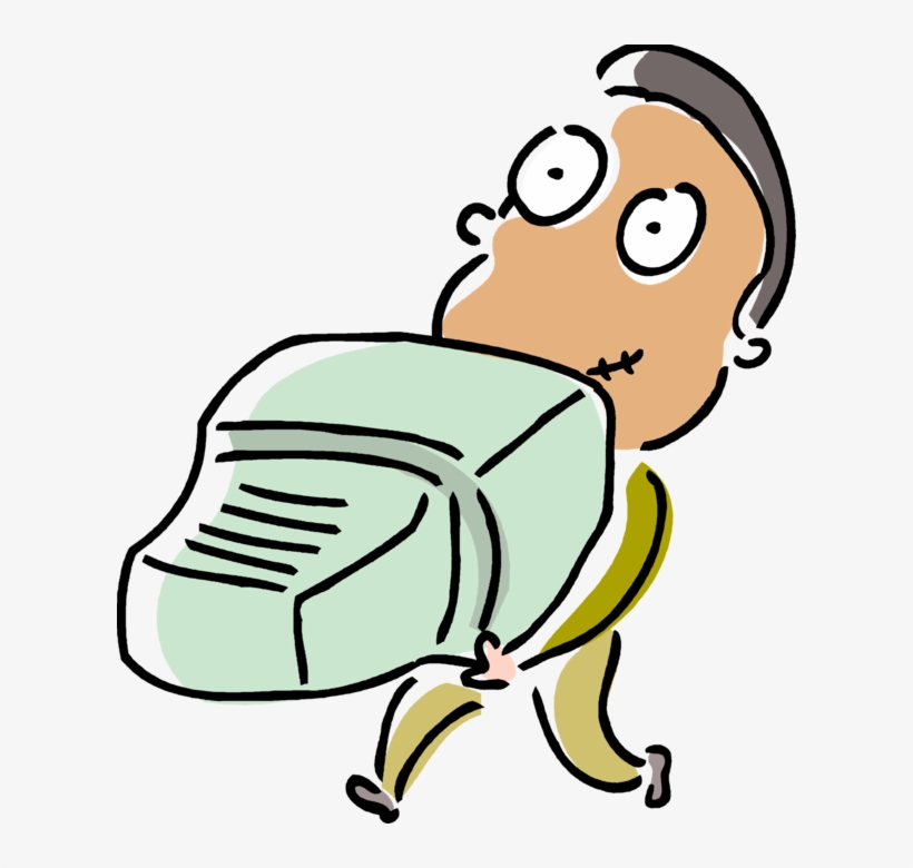 Vector Illustration Of Businessman Carries Old Computer, transparent png download