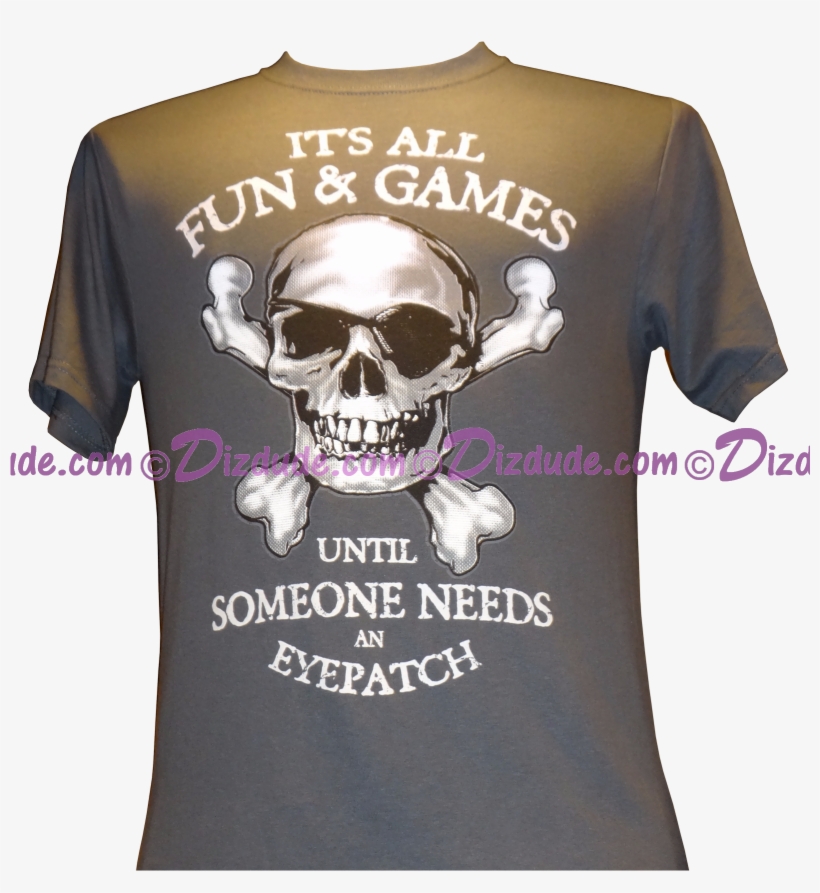 Disney's Pirates Of The Caribbean Its All Fun & Games - Eye Patch T Shirt, transparent png download