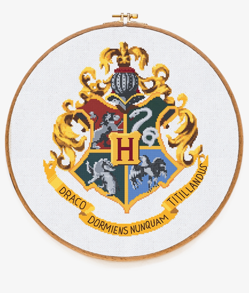 Hogwarts - Harry Potter Crest Cross Stitch, transparent png download