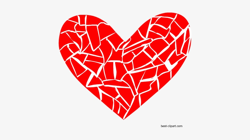 Broken Heart Or Mosaic Heart Clipart Free - Booth Props Valentines Printable, transparent png download