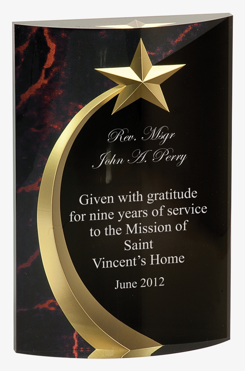 4 1/2″ X 6 3/4″ Red Marble Rounded Shooting Star Acrylic - Christmas Card, transparent png download