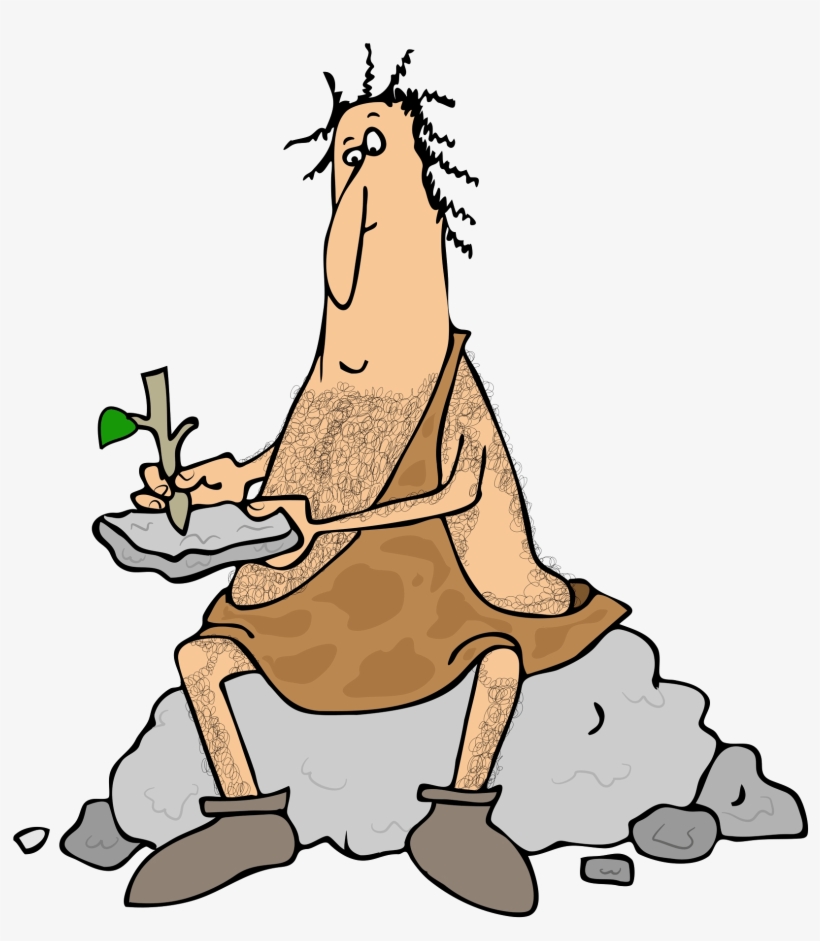 6 Be Patient - Homem Da Caverna Com Tablet, transparent png download