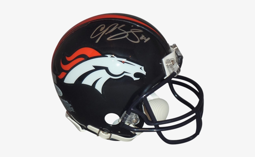 Champ Bailey Autographed Denver Broncos Mini Helmet - Emanuel Sanders Autographed/signed Denver Broncos Mini, transparent png download