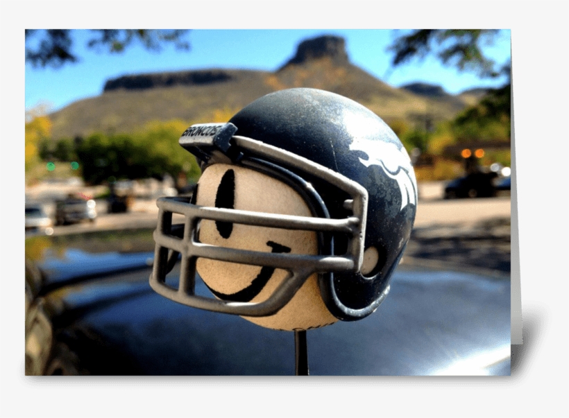 Denver Broncos Antenna Ball Greeting Card - Football Helmet, transparent png download
