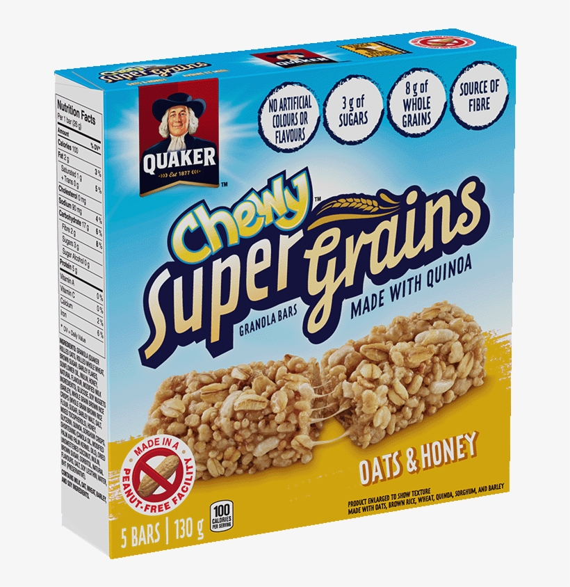 Quaker Chewy® Super Grains Oats & Honey Granola Bars - Quaker Chewy Super Grains, transparent png download