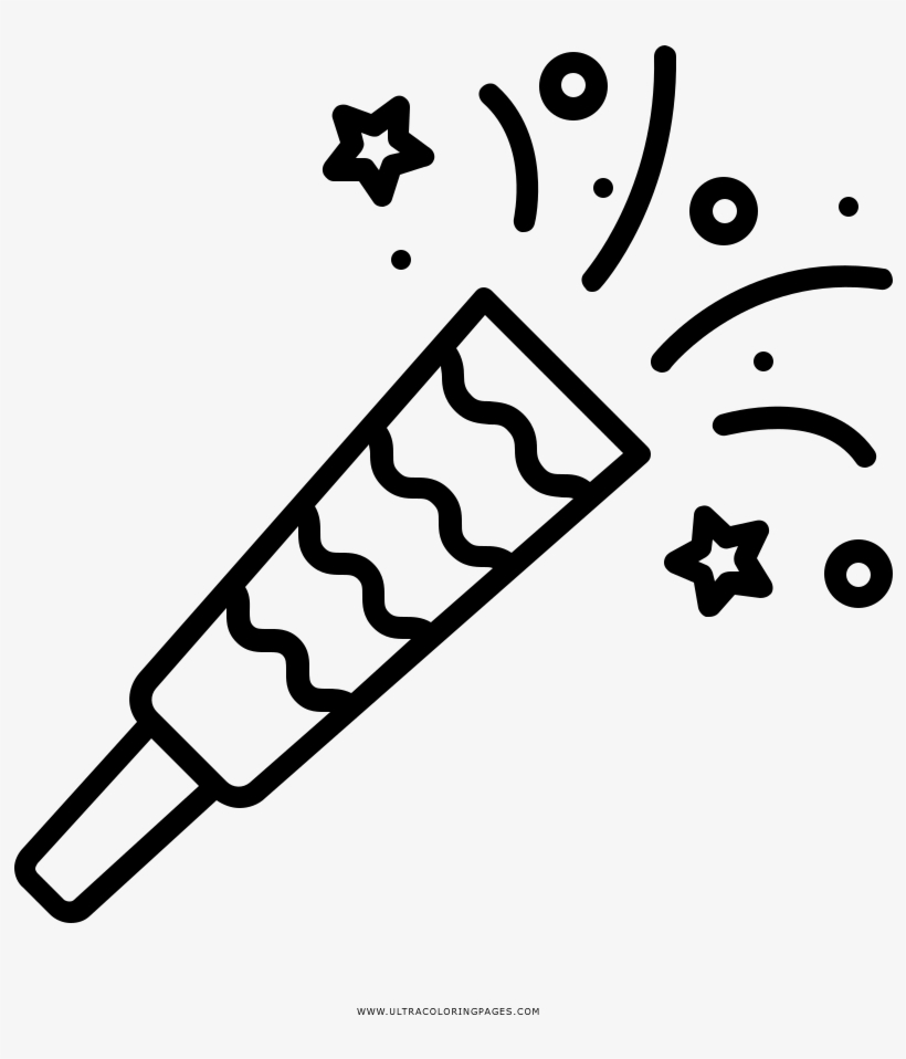 Party Blower Coloring Page - 3.5 Mm Jack Icon, transparent png download