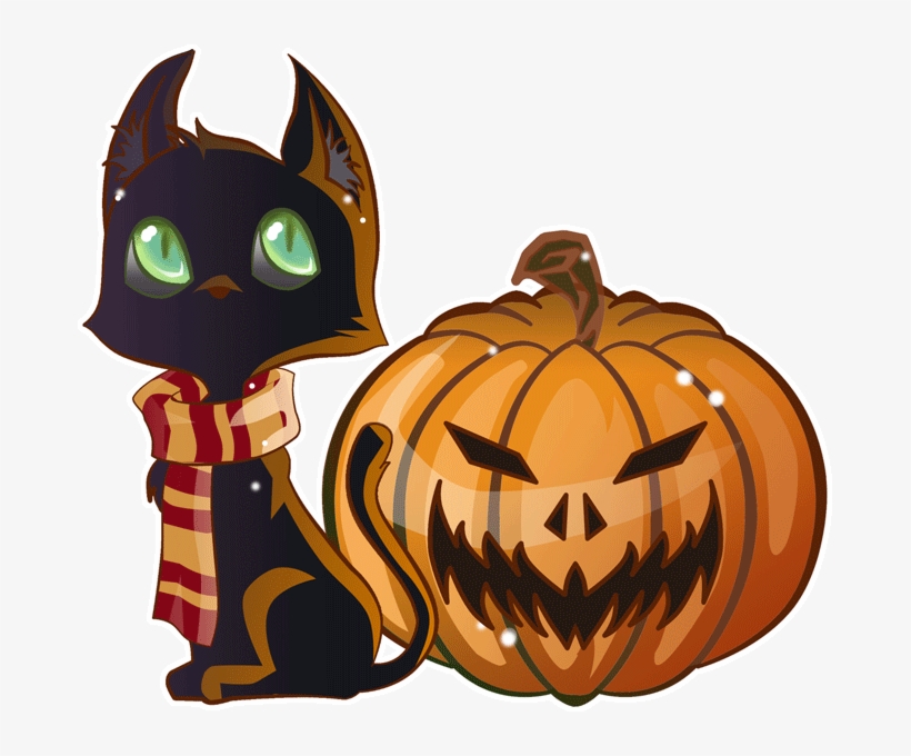 Black Cat And Pumpkin - Halloween Pumpkin Cat Ltd Edition Premium Tees, transparent png download