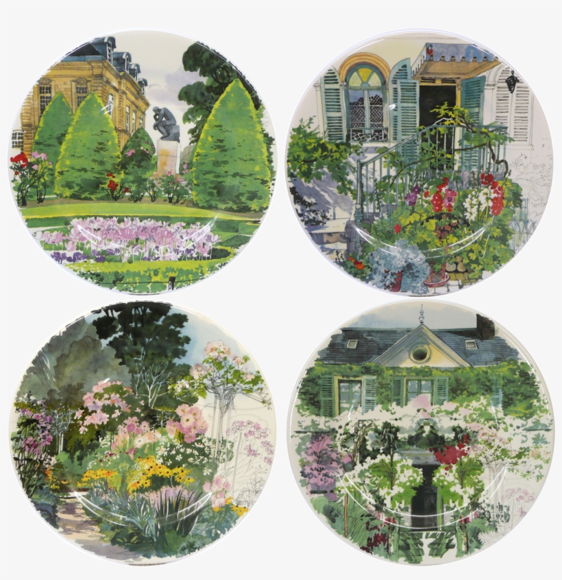 4 Dessert Plates Assorted - Gien Paris A Giverny Assorted Dessert Plates, transparent png download