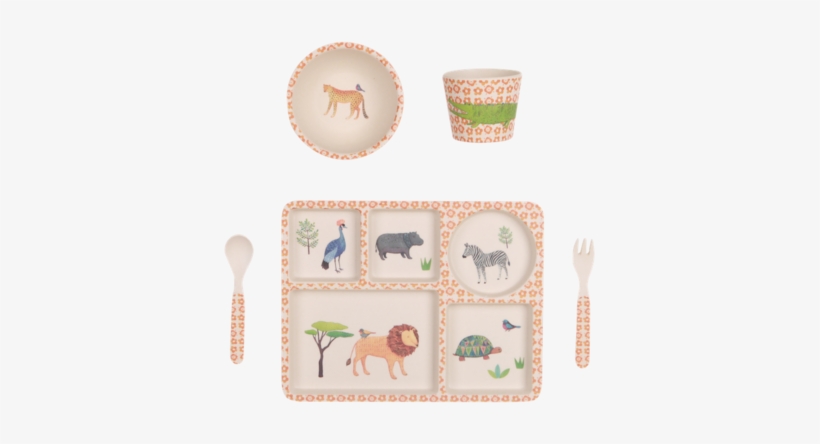 Bamboo Kids Dinner Set - Love Mae Bamboo 5 Piece Feeding Set -, transparent png download