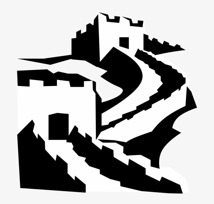Vector Illustration Of Great Wall Of China Fortification - China Clip Art, transparent png download