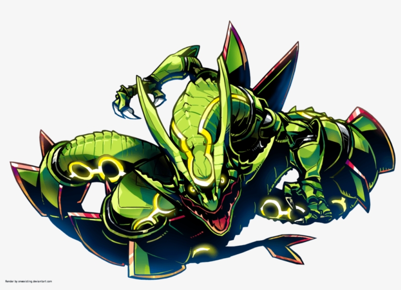 More Like Pokemon Rayquaza Fanart Render By Oneexisting - Rayquaza Shiny Png, transparent png download