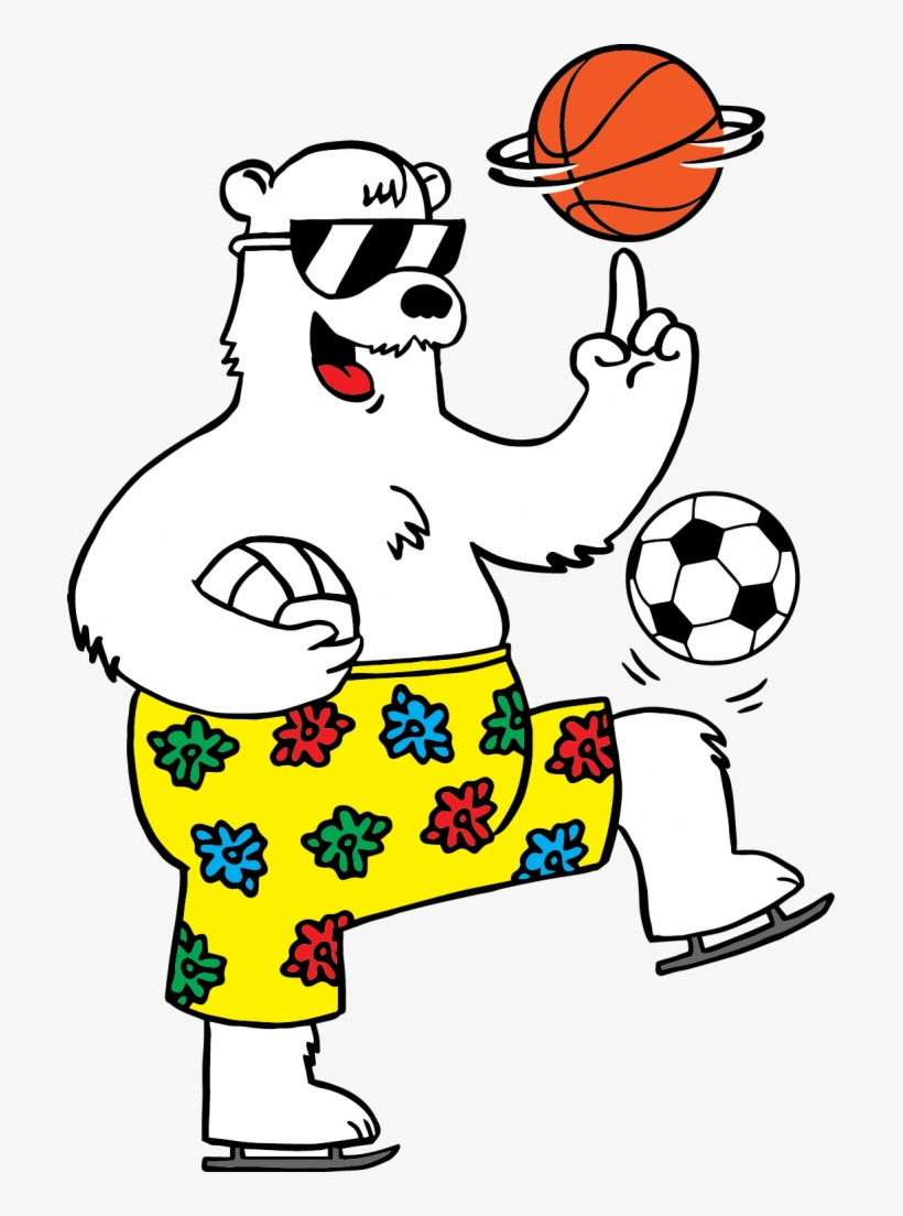 Jax Bear Sports 697x - Soccer Ball - Sports Kids Wall Vinyl Art, Vinyl Color, transparent png download