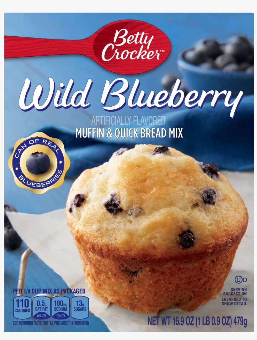 Betty Crocker Wild Blueberry And Quick Bread - Betty Crocker Muffin Mix, Wild Blueberry, 16.9 Ounce, transparent png download