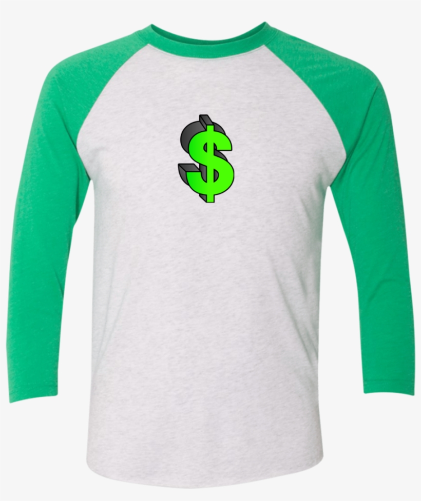 Dollar Sign Green - Raglan Sleeve, transparent png download