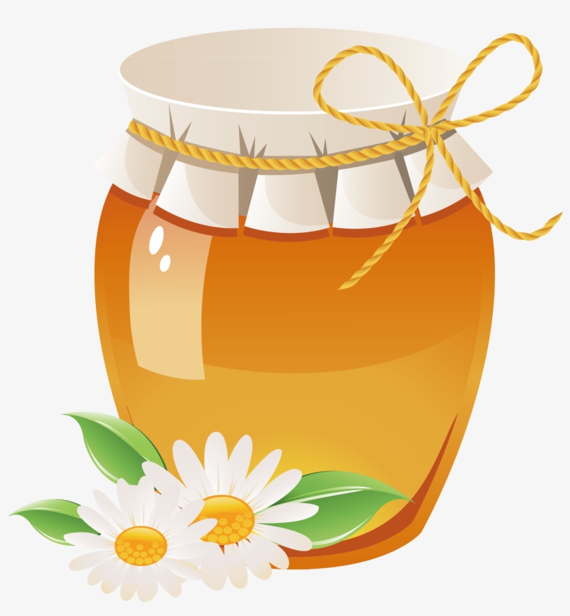 Bee Sealed Wine Altar Elements Transprent Png - Honey Jar Bees Flowers, transparent png download