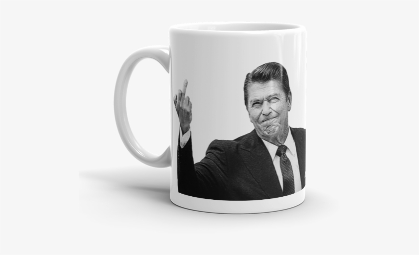 President Ronald Reagan Flipping The Bird Mug - Reagan Coffee Cup, transparent png download